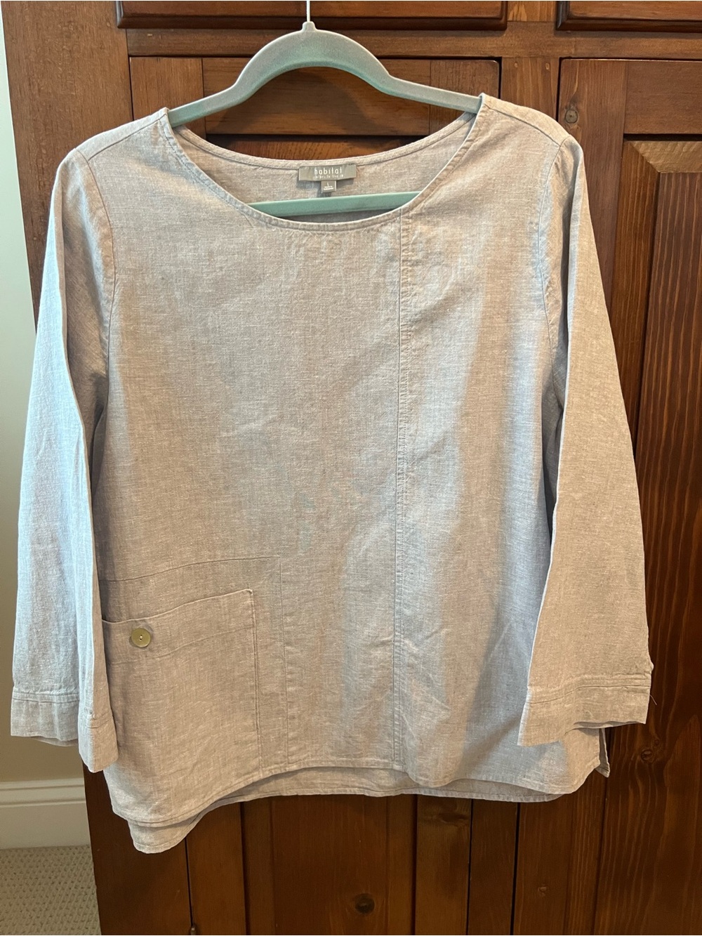 Habitat flax colored linen top - size L